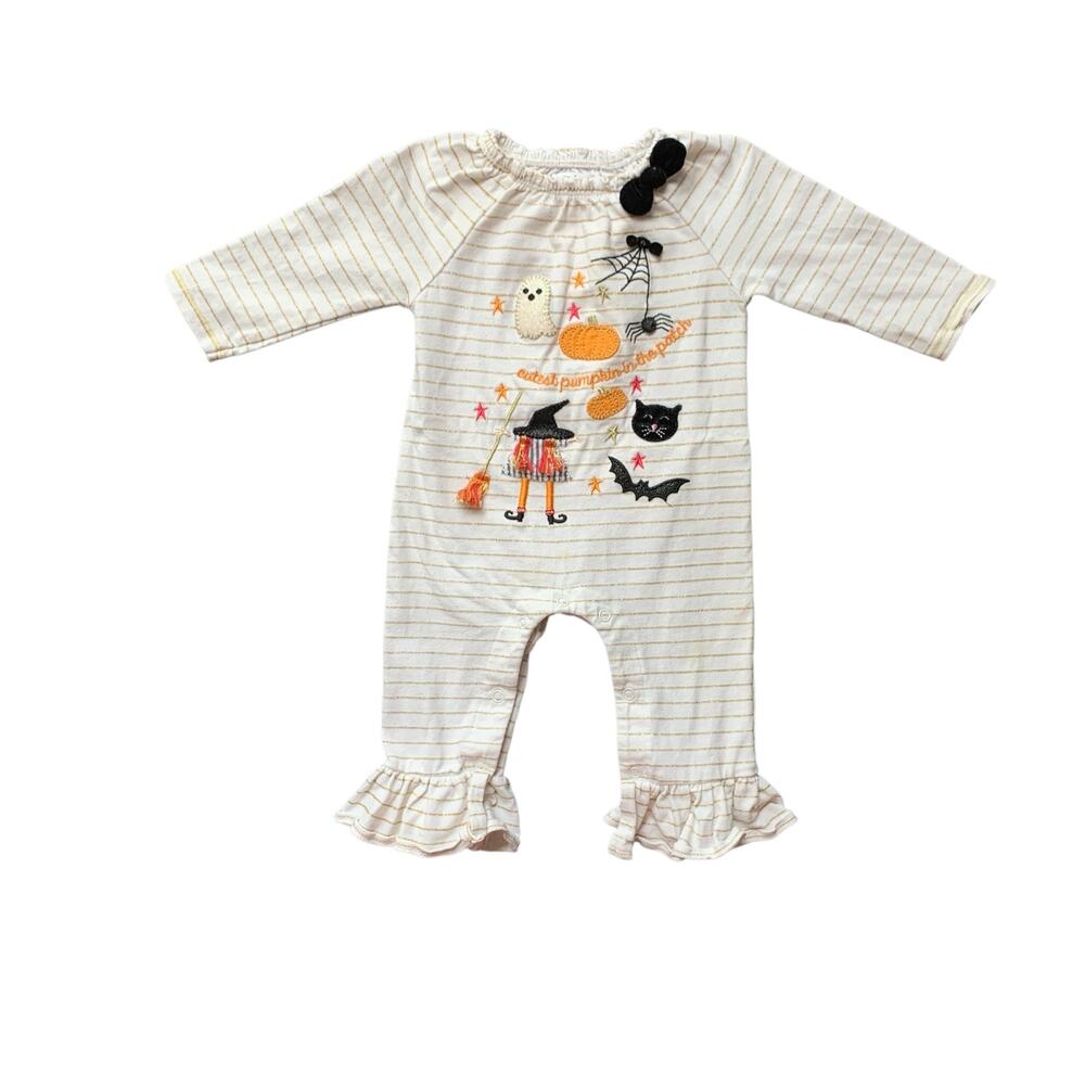 Mud Pie Halloween Appliqué Coverall